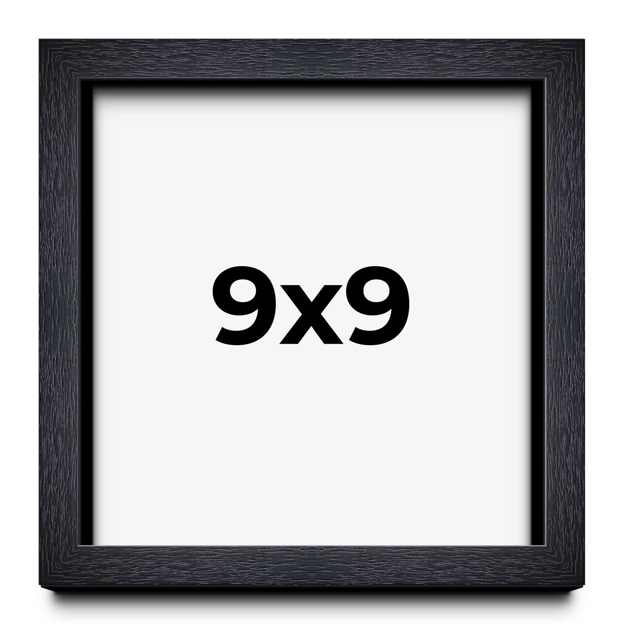 Square Shadow Box 1" Depth Black Picture Frame - UV Acrylic, Backing, Hanging Hardware